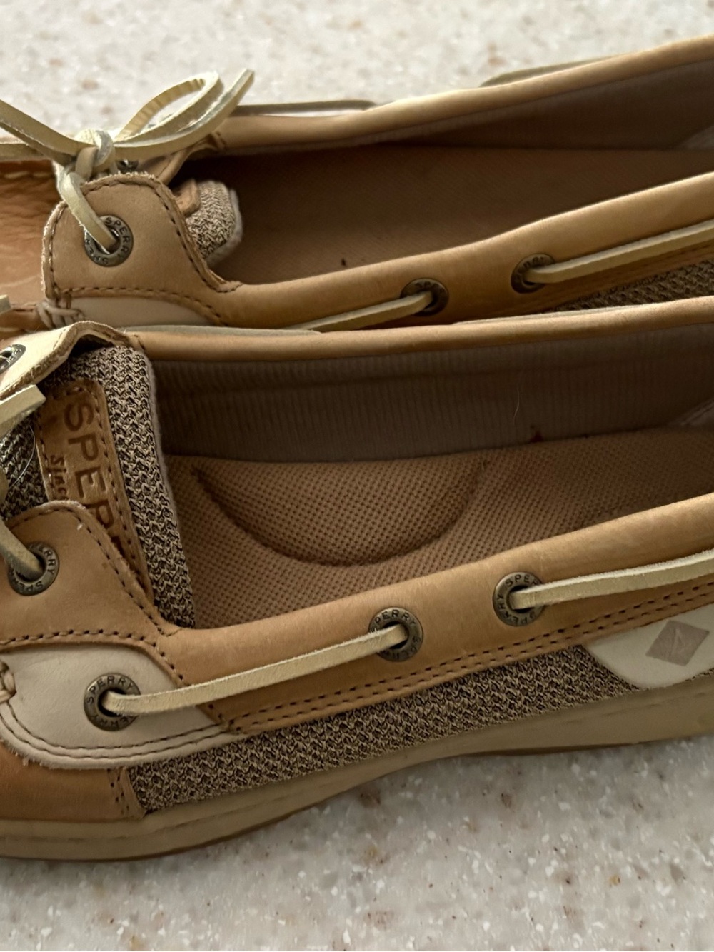 Sperry Women’s Tan & Beige Moccasin Boat Shoe